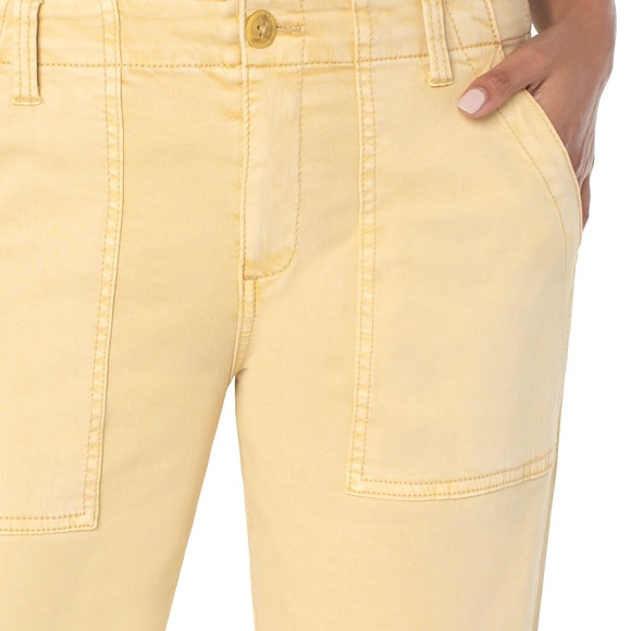 LIVERPOOL UTILITY CROP CARGO WITH CINCHED LEG Size 1414 / MUSTARD GOLD - Picture 2 of 4